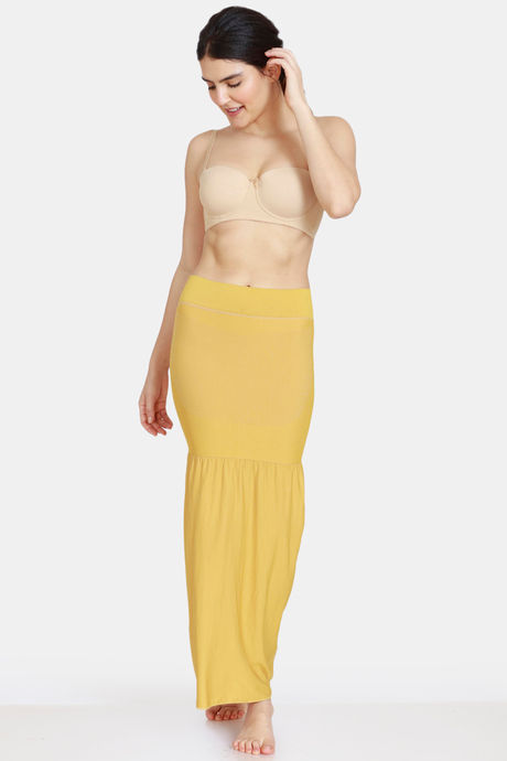 Zivame All Day Flared Mermaid Reversible Saree Shapewear - Skin Mustard — image 8